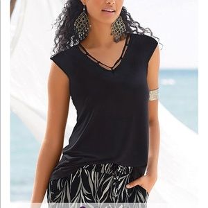 S. Oliver Cord Detail V-Neck Top